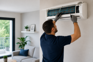 Instalación de aire acondicionado en vivienda de Fuenlabrada